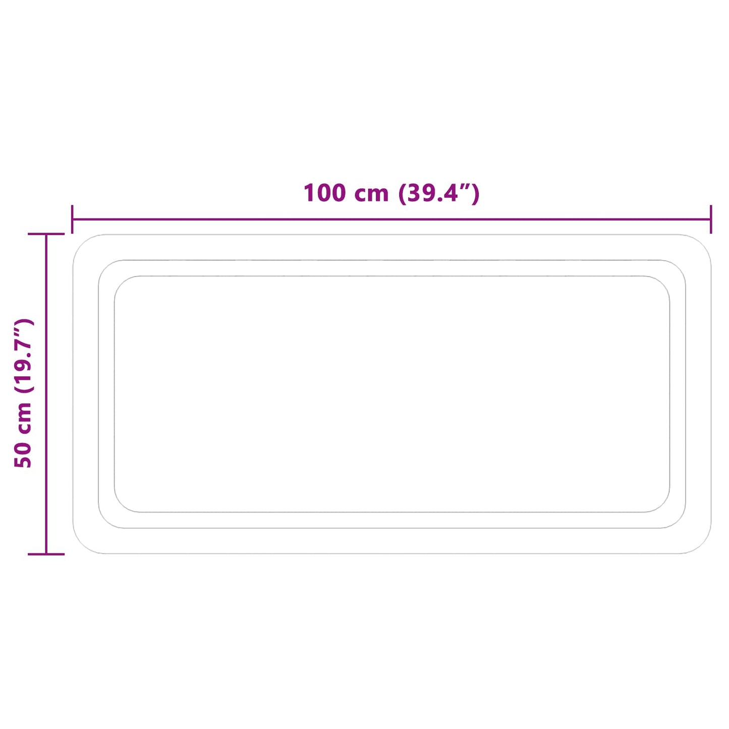 LED Badkamer Spiegel Transparant 100 x 50 cm gehard glas