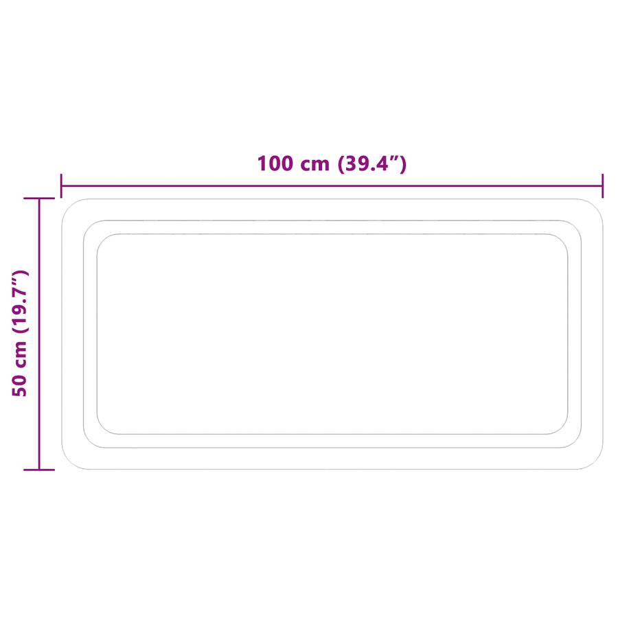 LED Badkamer Spiegel Transparant 100 x 50 cm gehard glas