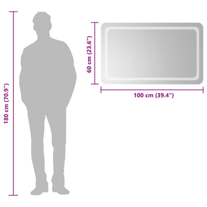 LED Badkamer Spiegel Transparant 100 x 60 cm gehard glas