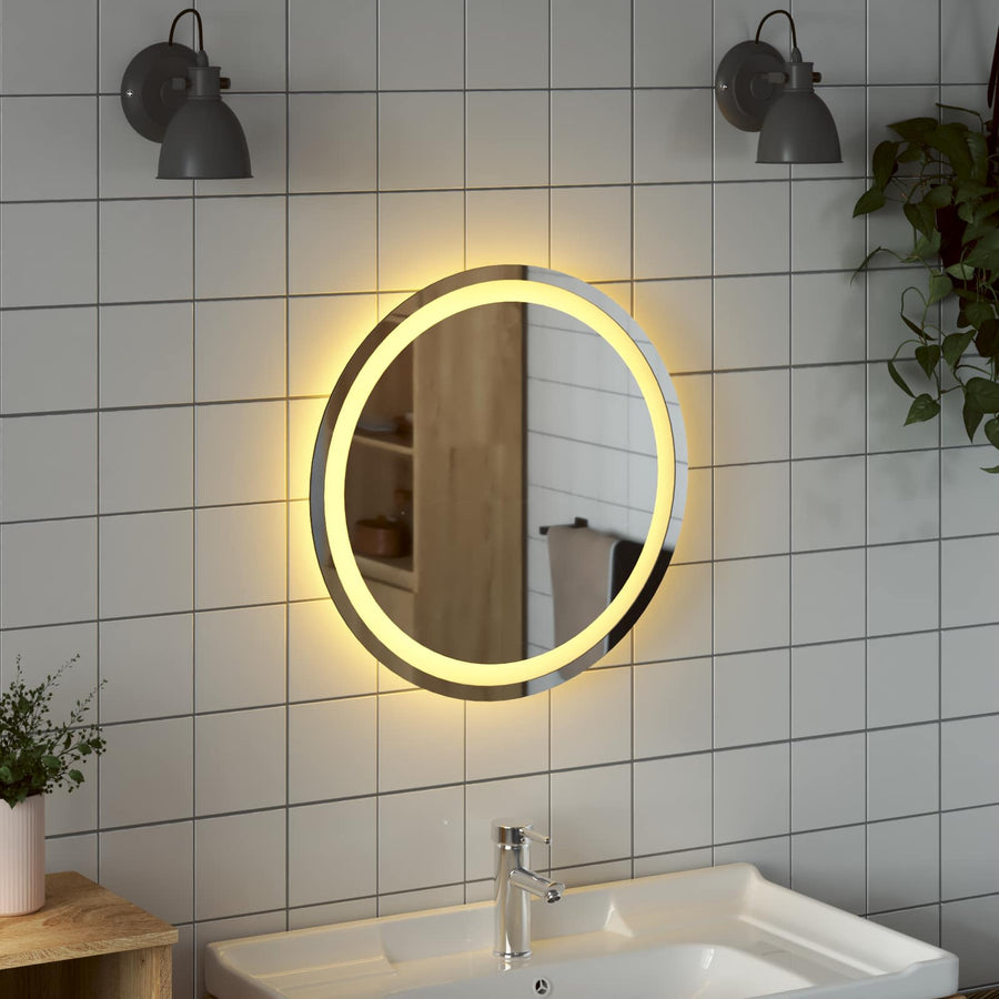 LED Badkamer Spiegel Transparant Ø 50 cm gehard glas