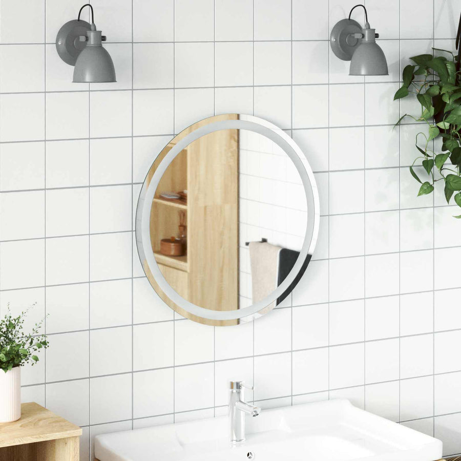 LED Badkamer Spiegel Transparant Ø 60 cm gehard glas