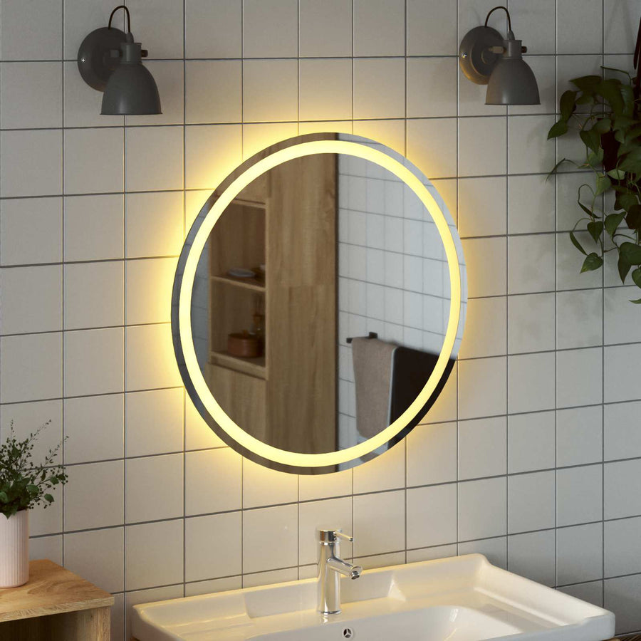 LED Badkamer Spiegel Transparant Ø 70 cm gehard glas