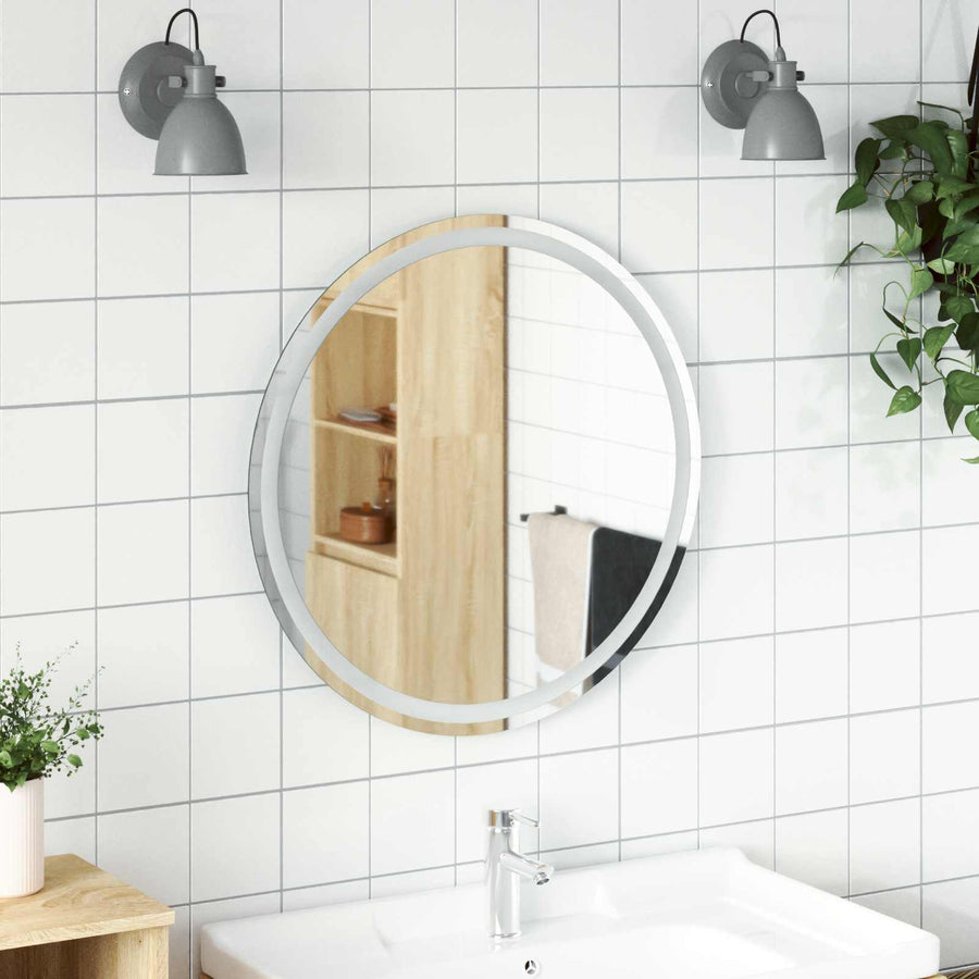 LED Badkamer Spiegel Transparant Ø 70 cm gehard glas
