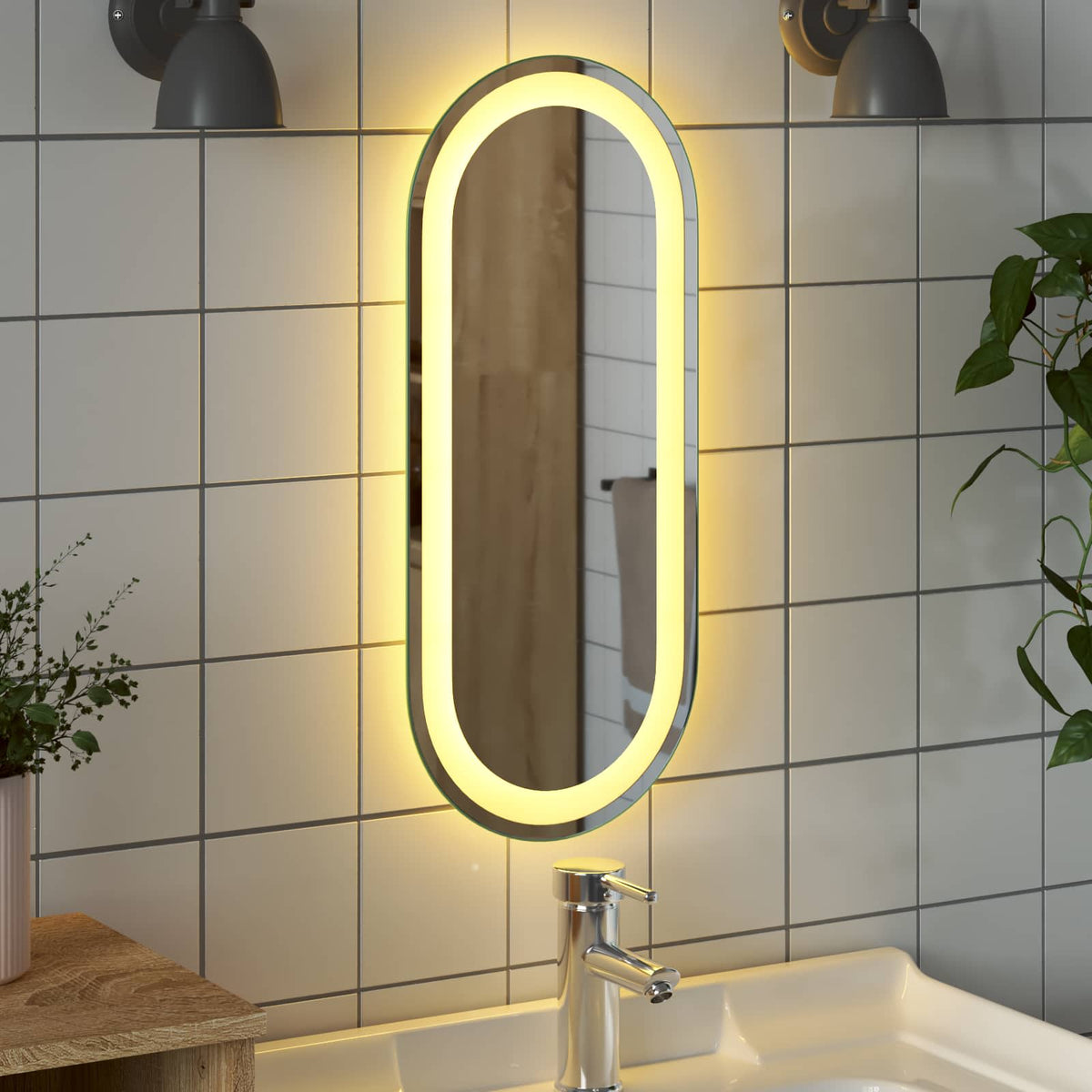 LED Badkamer Spiegel Transparant 60 x 25 cm gehard glas