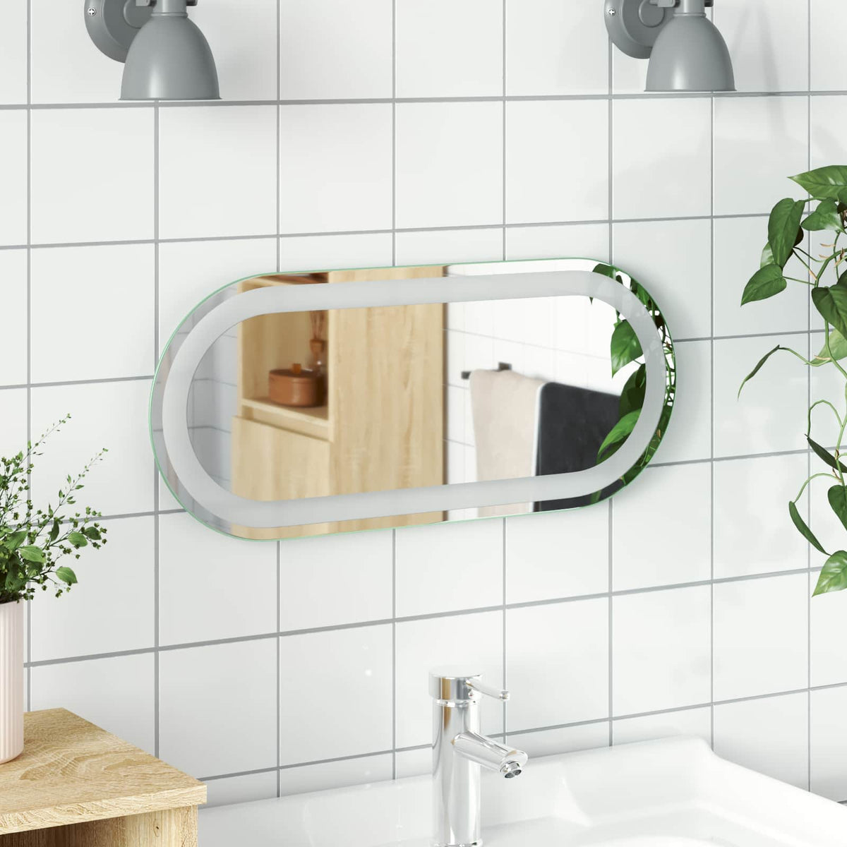 LED Badkamer Spiegel Transparant 60 x 25 cm gehard glas