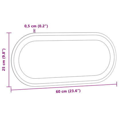 LED Badkamer Spiegel Transparant 60 x 25 cm gehard glas