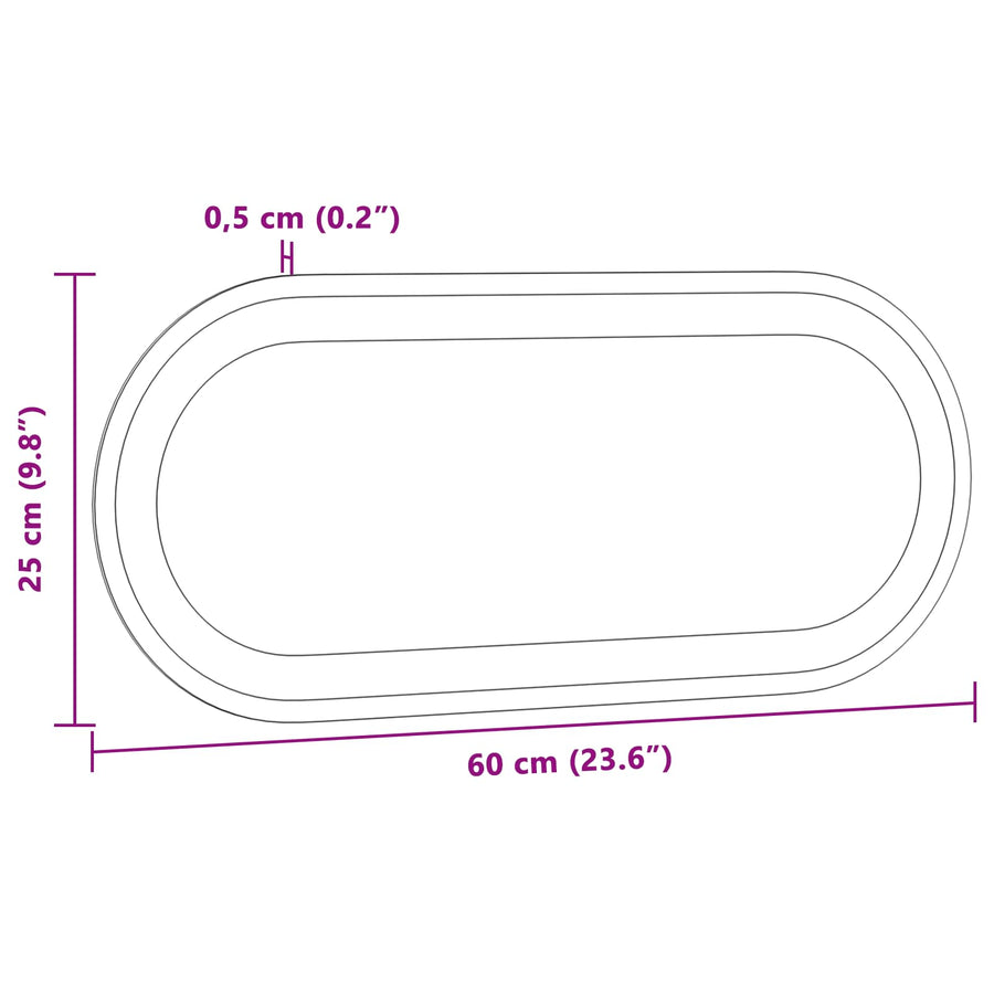 LED Badkamer Spiegel Transparant 60 x 25 cm gehard glas