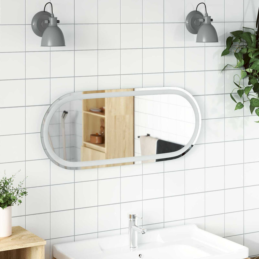 LED Badkamer Spiegel Transparant 80 x 35 cm gehard glas