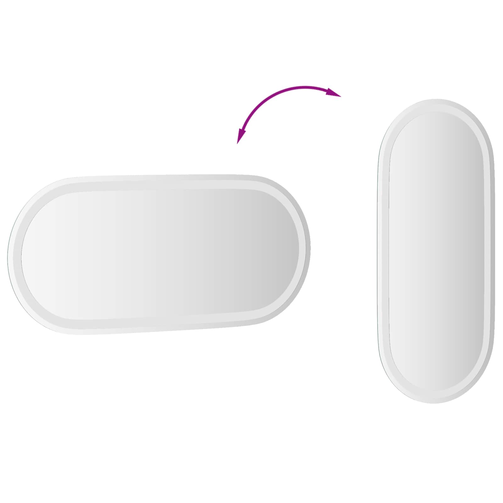 LED Badkamer Spiegel Transparant 80 x 35 cm gehard glas