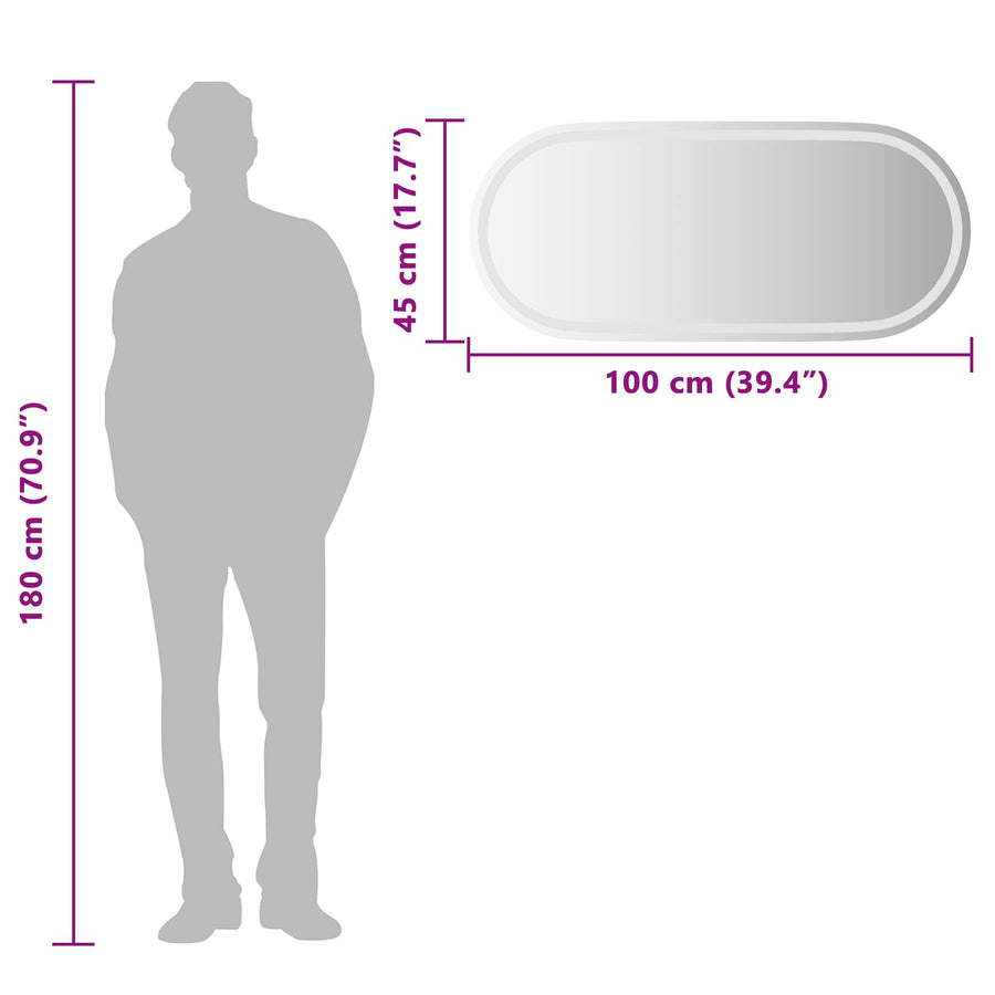 LED Badkamer Spiegel Transparant 100 x 45 cm gehard glas