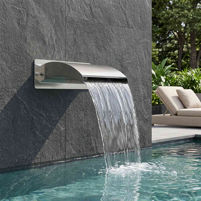 Zwembadwaterval met LED Roestvrij staal 304 30 x 9 x 26 cm