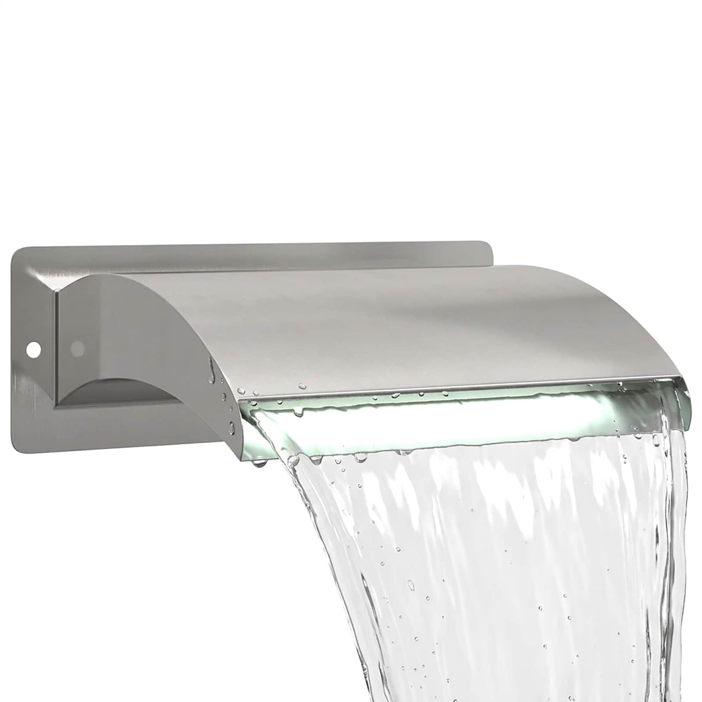 Zwembadwaterval met LED Roestvrij staal 304 30 x 9 x 26 cm
