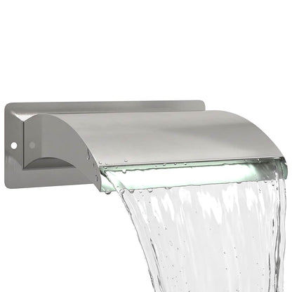 Zwembadwaterval met LED Roestvrij staal 304 30 x 9 x 26 cm