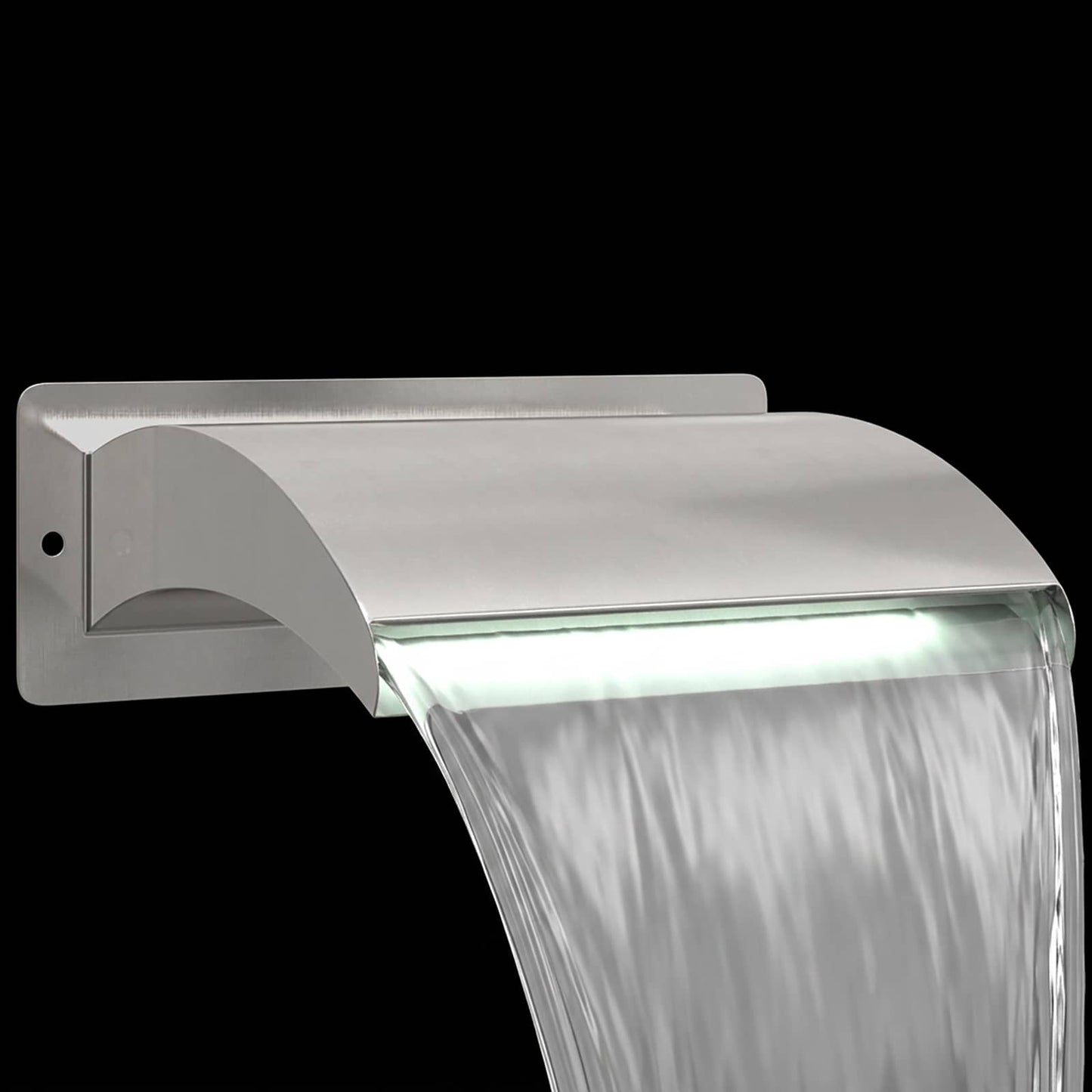Zwembadwaterval met LED Roestvrij staal 304 30 x 9 x 26 cm