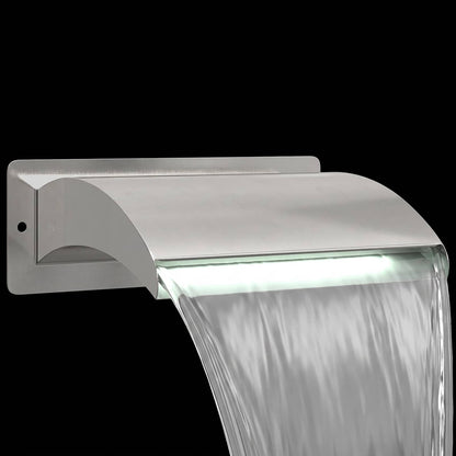 Zwembadwaterval met LED Roestvrij staal 304 30 x 9 x 26 cm