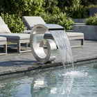 Zwembadwaterval RVS 304 met LED 50x30x53 cm