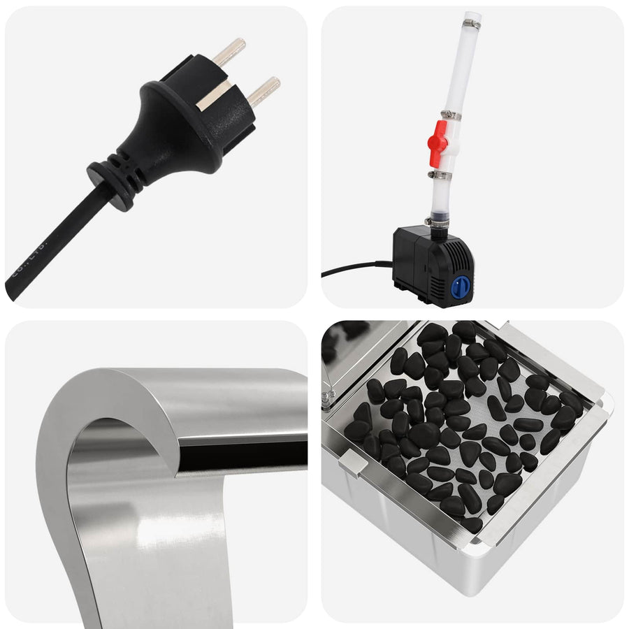 Tuinwaterval Roestvrij staal 304 54,5 x 34 x 83 cm zilver