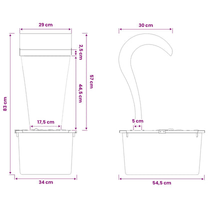 Tuinwaterval Roestvrij staal 304 54,5 x 34 x 83 cm zilver
