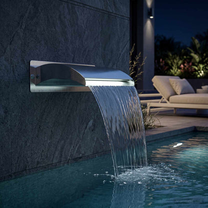 Zwembadwaterval met led Roestvrij staal 304 51 x 26 x 13 cm
