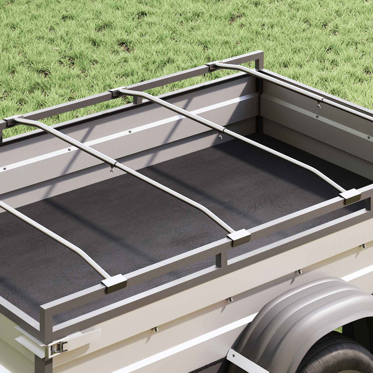 Zeildoekbevestiging voor aanhangwagens zilver 136-218 cm