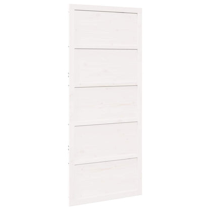Schuifdeur Wit 80 x 2,5 x 208 cm Massief grenenhout