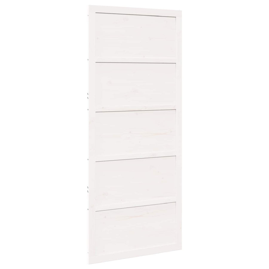 Schuifdeur Wit 80 x 2,5 x 208 cm Massief grenenhout