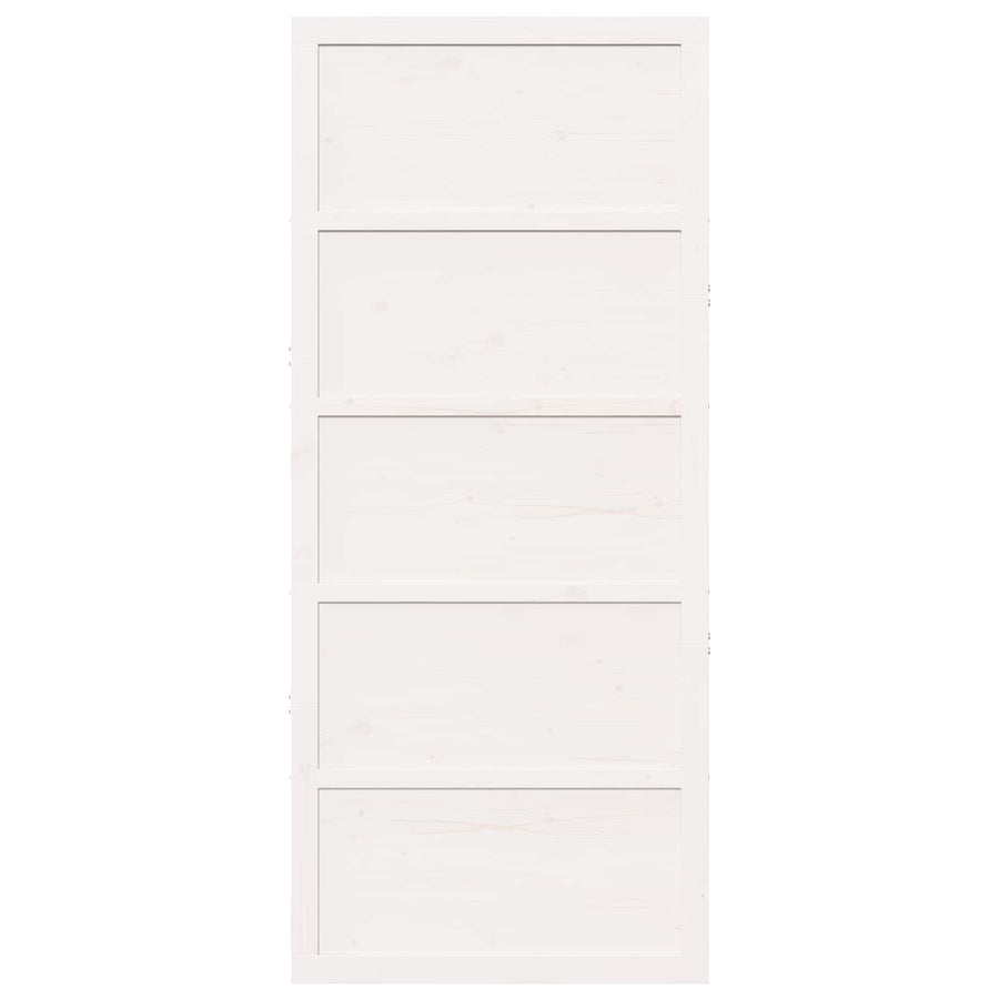 Schuifdeur Wit 80 x 2,5 x 208 cm Massief grenenhout