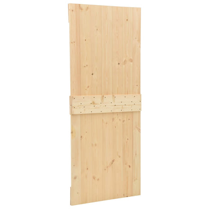 Schuifdeur Naturel en Zwart 80 x 210 cm Massief grenenhout