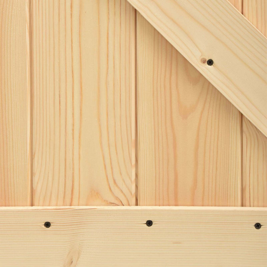 Schuifdeur Naturel en Zwart 90 x 210 cm Massief grenenhout