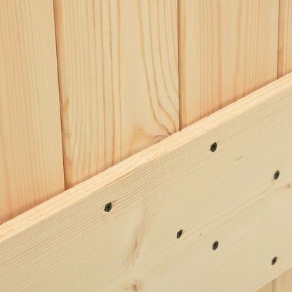 Schuifdeur 2 pcs Naturel en Zwart Massief grenenhout