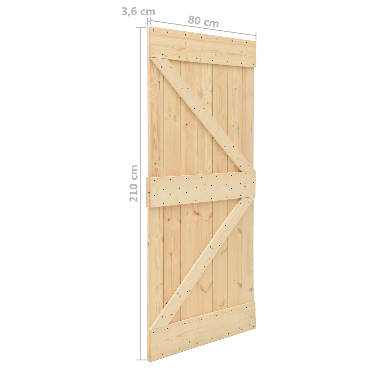 Schuifdeur 2 pcs Naturel en Zwart Massief grenenhout