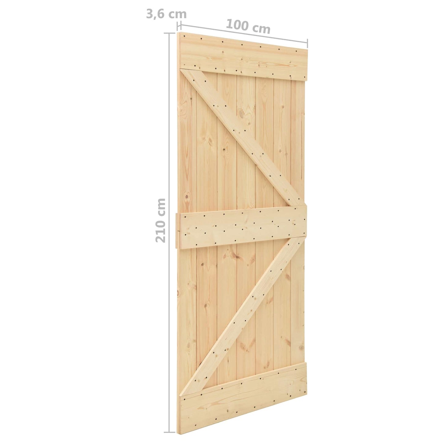 Schuifdeur 2 pcs Naturel en Zwart Massief grenenhout