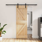 Schuifdeur grenenhout naturel zwart 70 x 210 cm