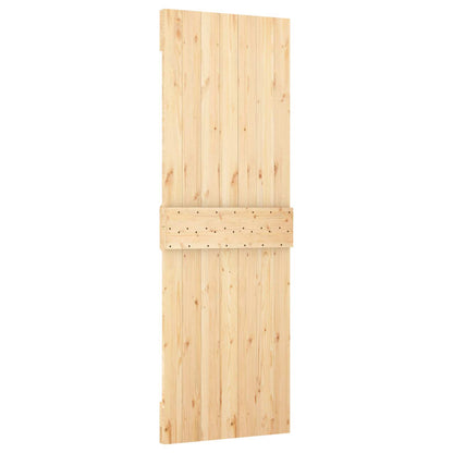 Schuifdeur Naturel en Zwart 70 x 210 cm Massief Grenenhout