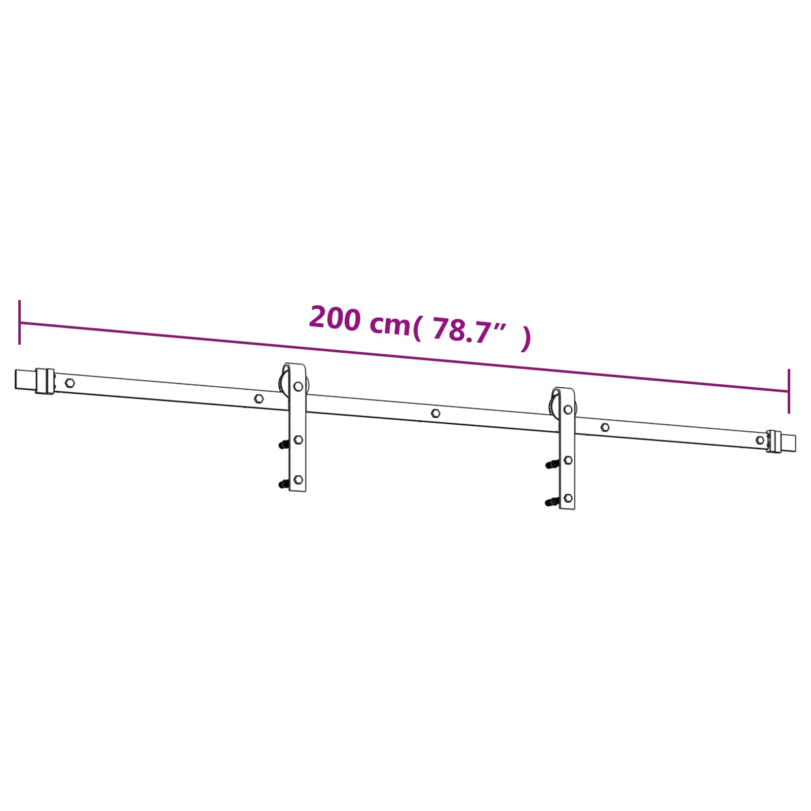 Schuifdeur Naturel en Zwart 90 x 210 cm Massief Grenenhout