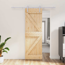 Schuifdeur Natuurlijk en Wit 70 x 210 cm Massief Grenenhout