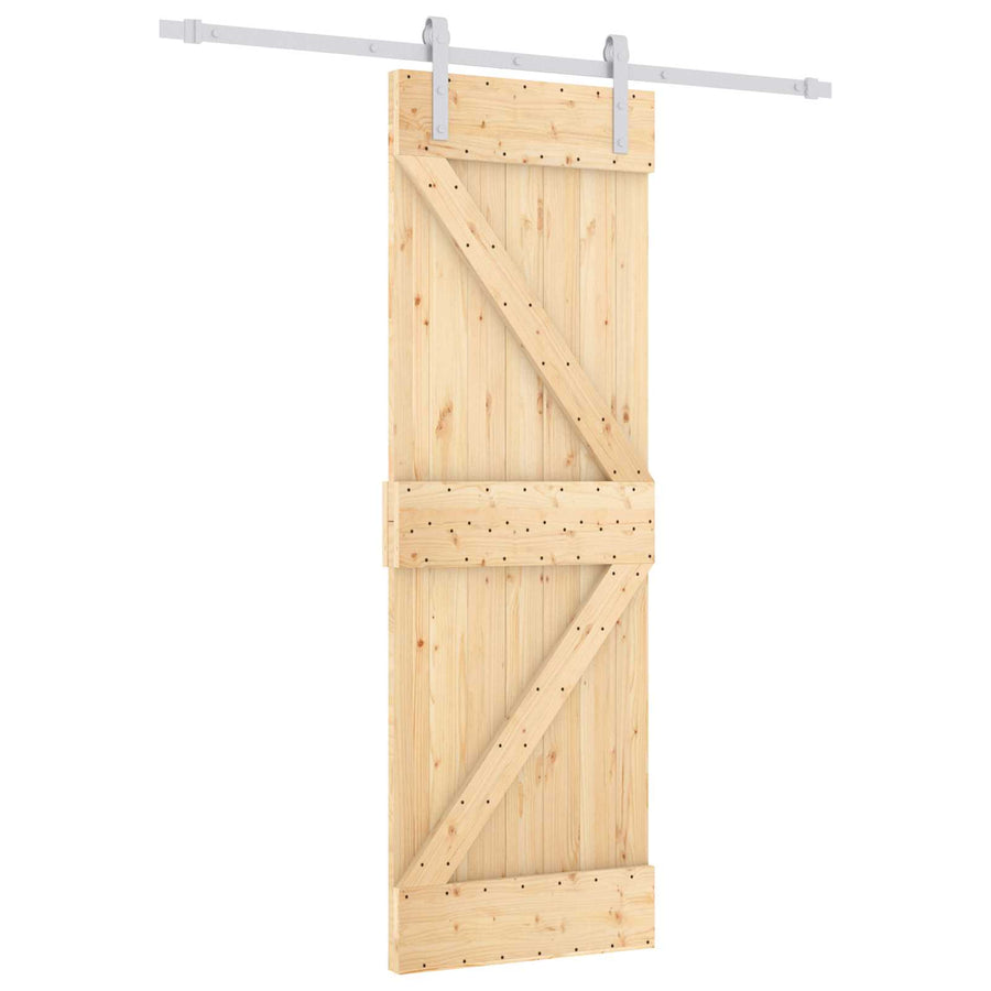 Schuifdeur Natuurlijk en Wit 70 x 210 cm Massief Grenenhout