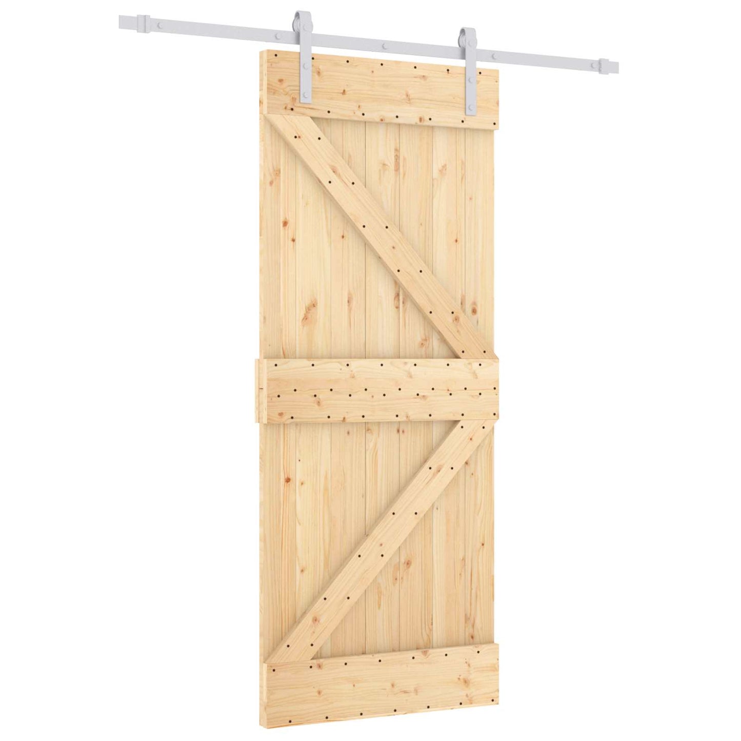 Schuifdeur Natuurlijk en Wit 85 x 210 cm Massief Grenenhout