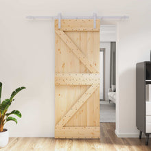 Schuifdeur Natuurlijk en Wit 80 x 210 cm Massief grenenhout