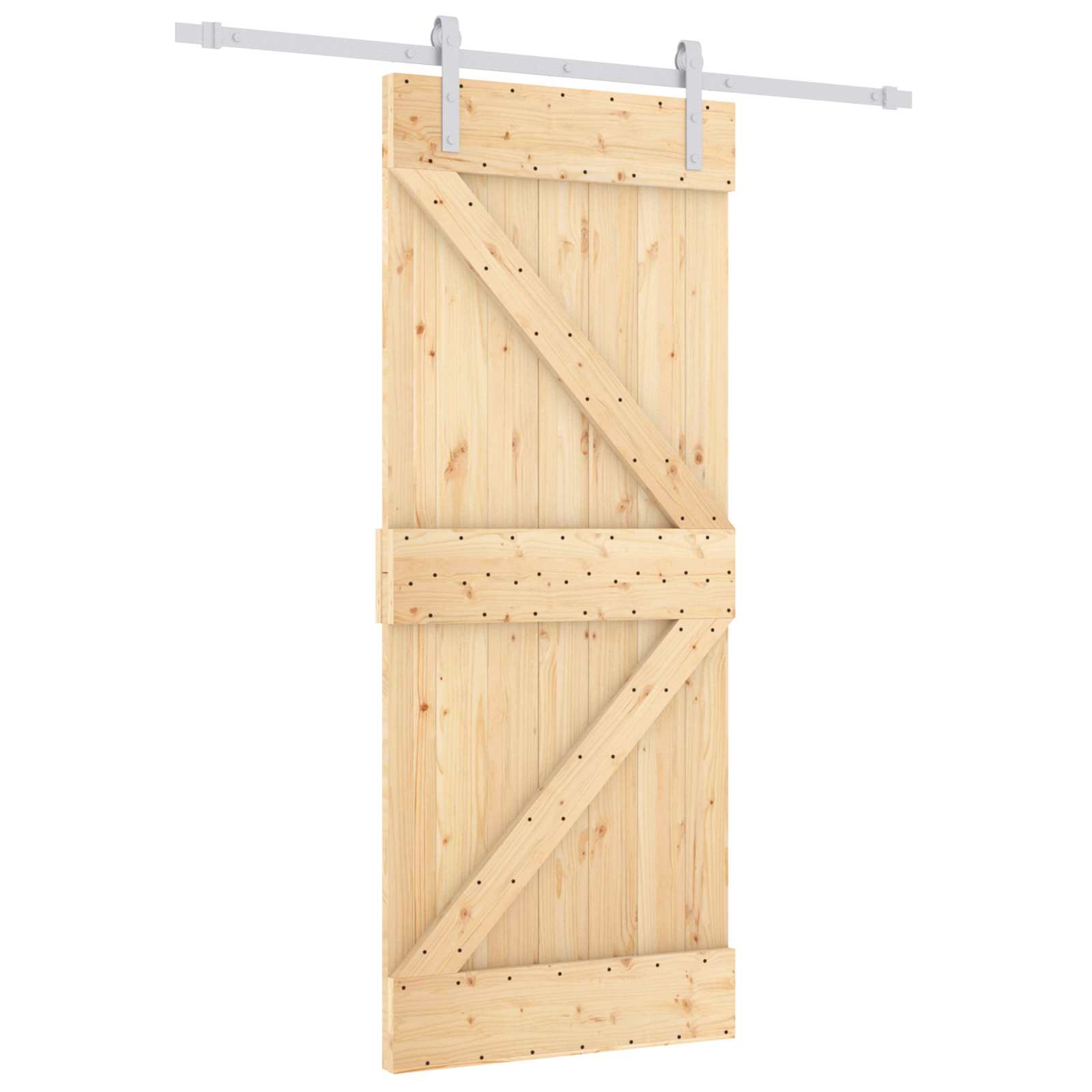 Schuifdeur Natuurlijk en Wit 80 x 210 cm Massief grenenhout