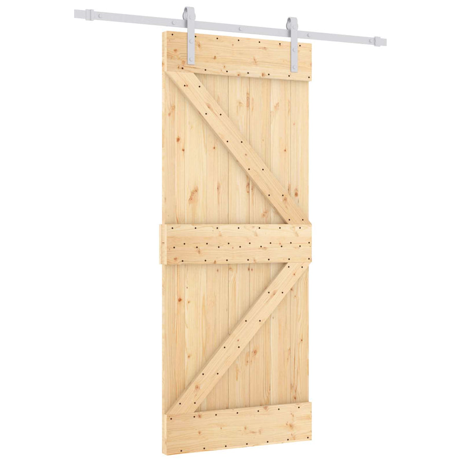 Schuifdeur Natuurlijk en Wit 80 x 210 cm Massief grenenhout