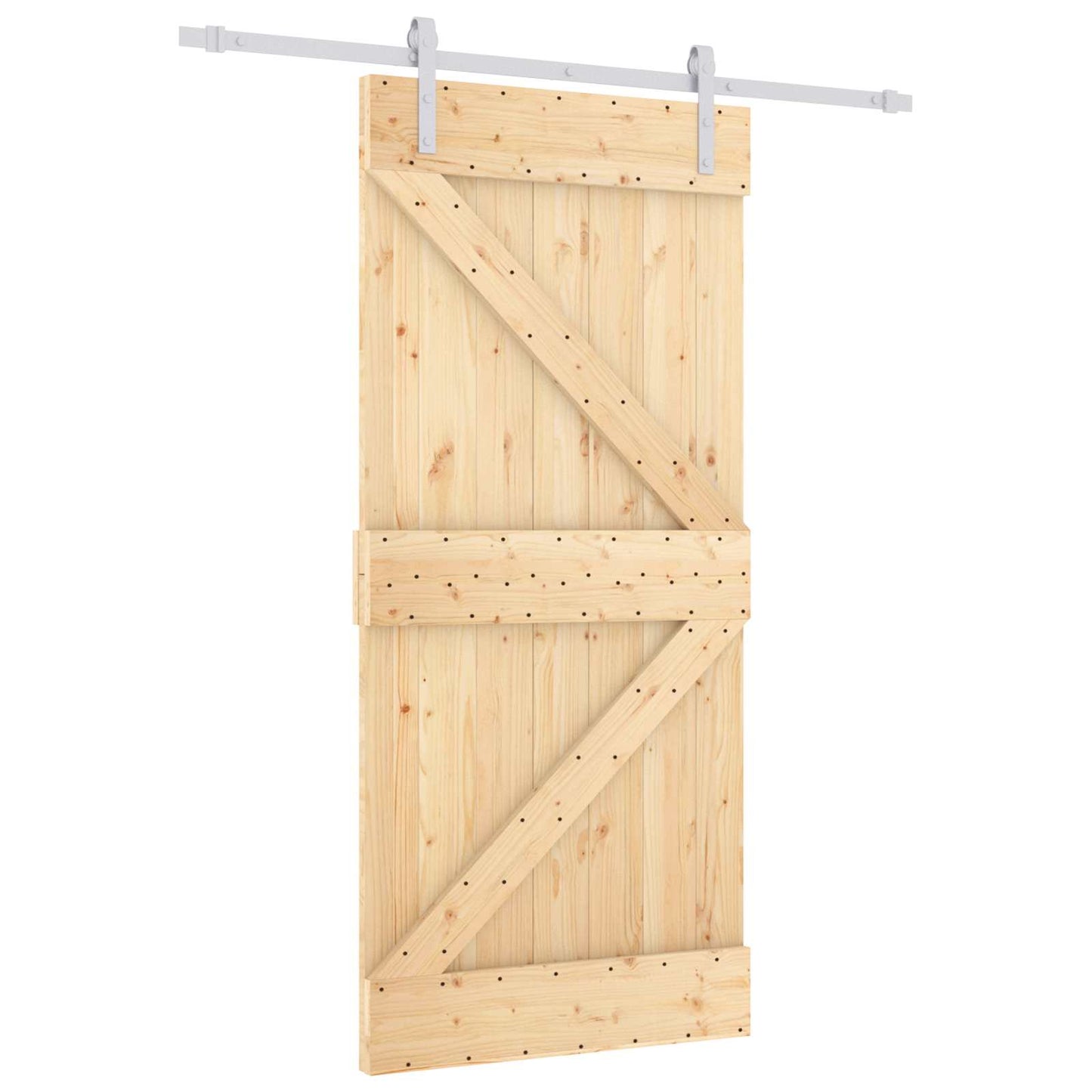 Schuifdeur Natuurlijk en Wit 90 x 210 cm Massief grenenhout