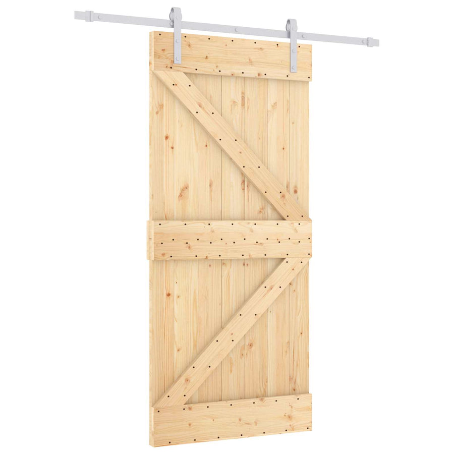 Schuifdeur Natuurlijk en Wit 90 x 210 cm Massief grenenhout