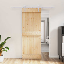 Schuifdeur Natuurlijk en Wit 80 x 210 cm Massief Grenenhout