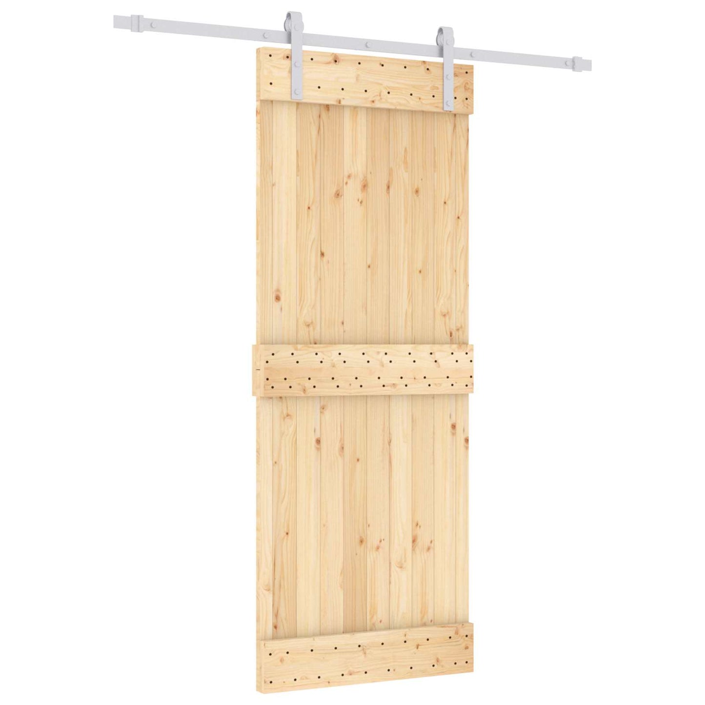Schuifdeur Natuurlijk en Wit 80 x 210 cm Massief Grenenhout