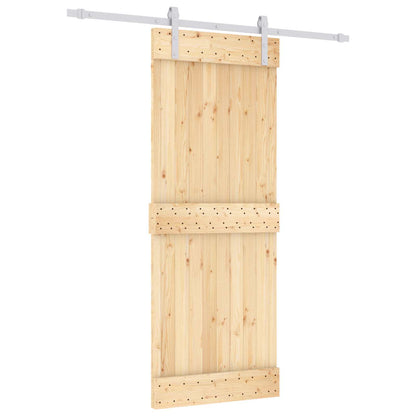 Schuifdeur Natuurlijk en Wit 80 x 210 cm Massief Grenenhout