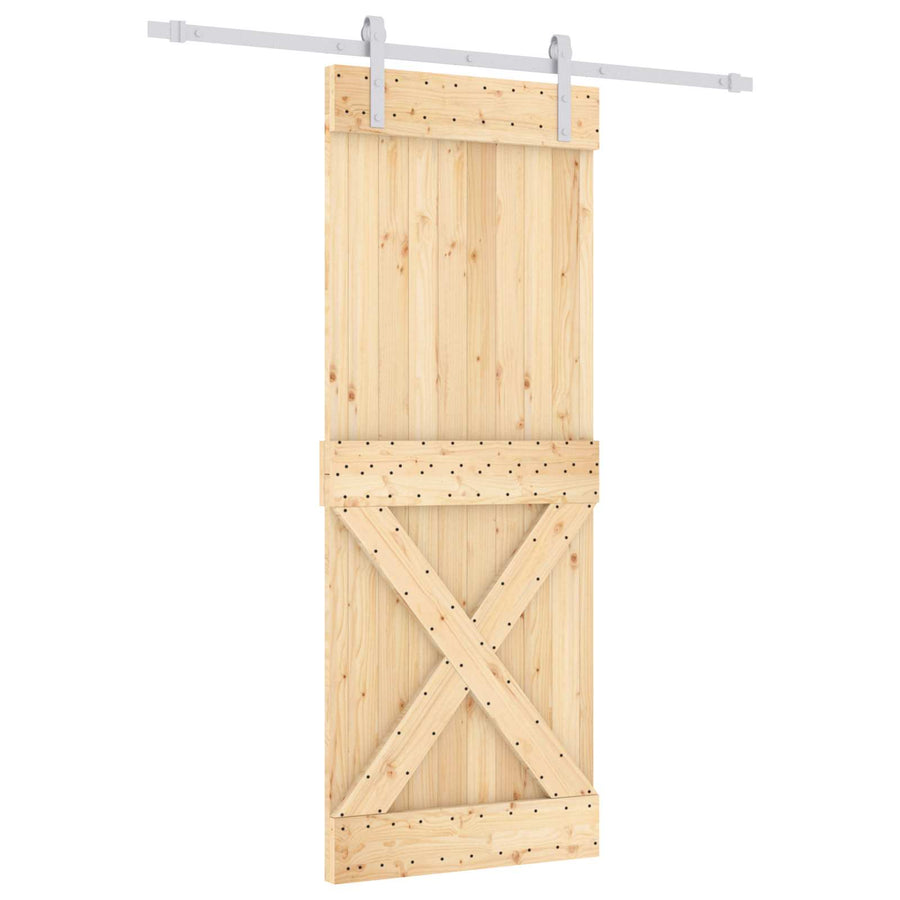 Schuifdeur Natuurlijk en Wit 80 x 210 cm Massief Grenenhout