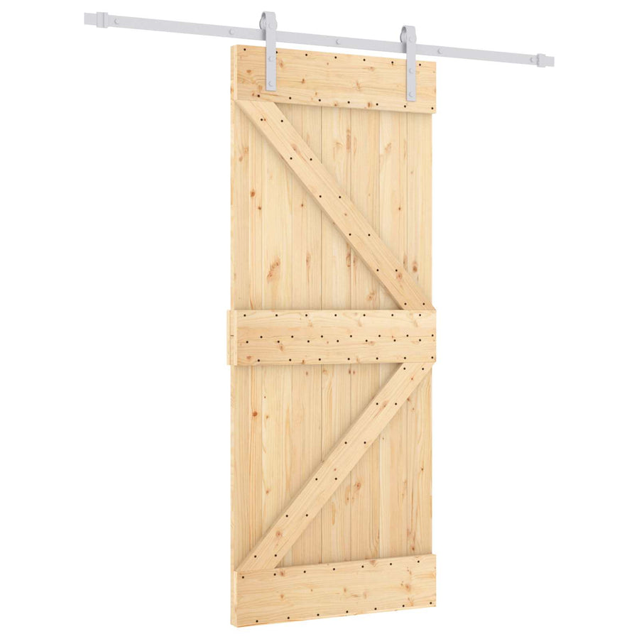 Schuifdeur Natuurlijk en Wit 85 x 210 cm Massief Grenenhout