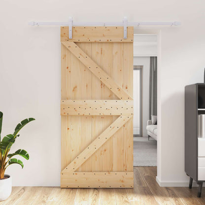 Schuifdeur Natuurlijk en Wit 95 x 210 cm Massief Grenenhout