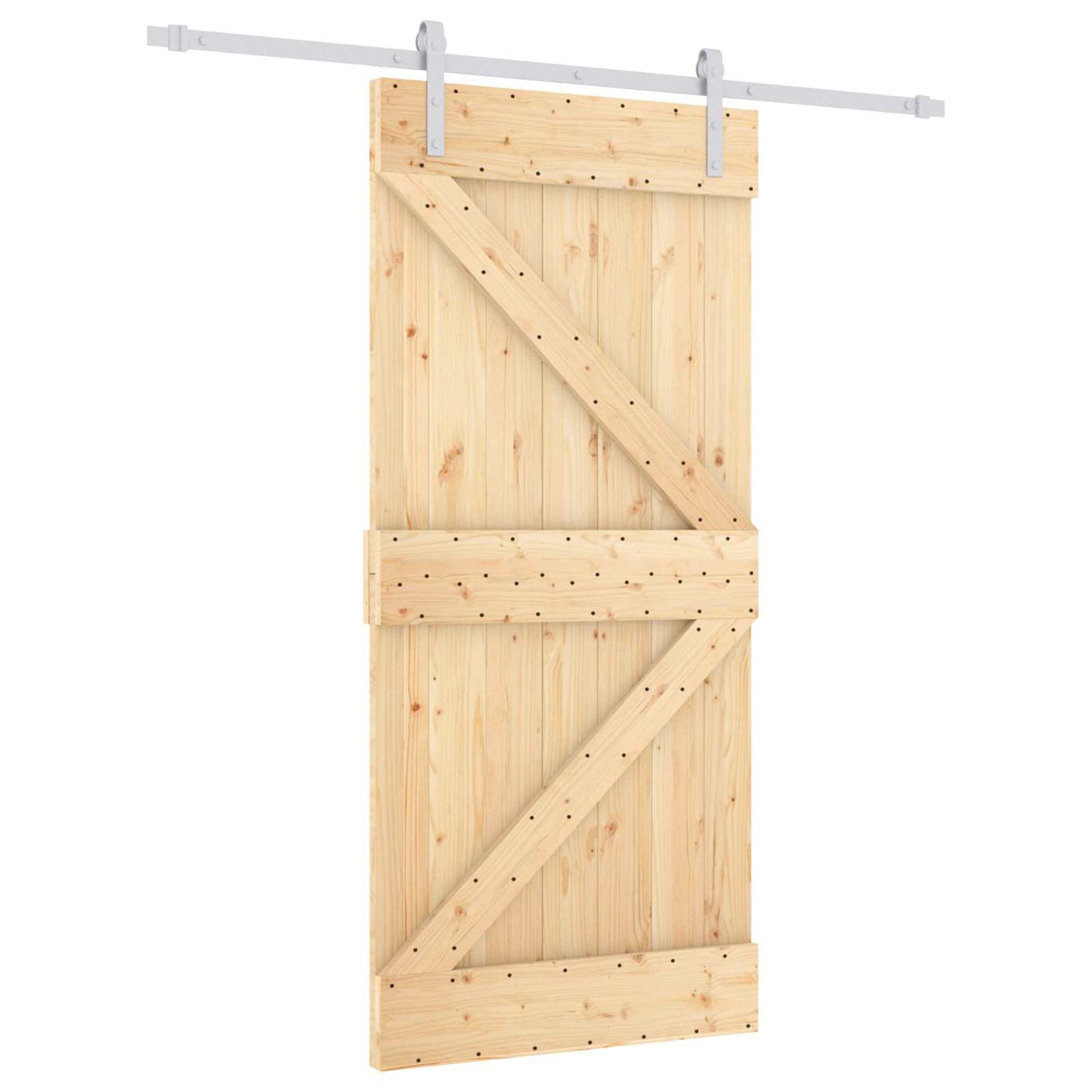 Schuifdeur Natuurlijk en Wit 95 x 210 cm Massief Grenenhout